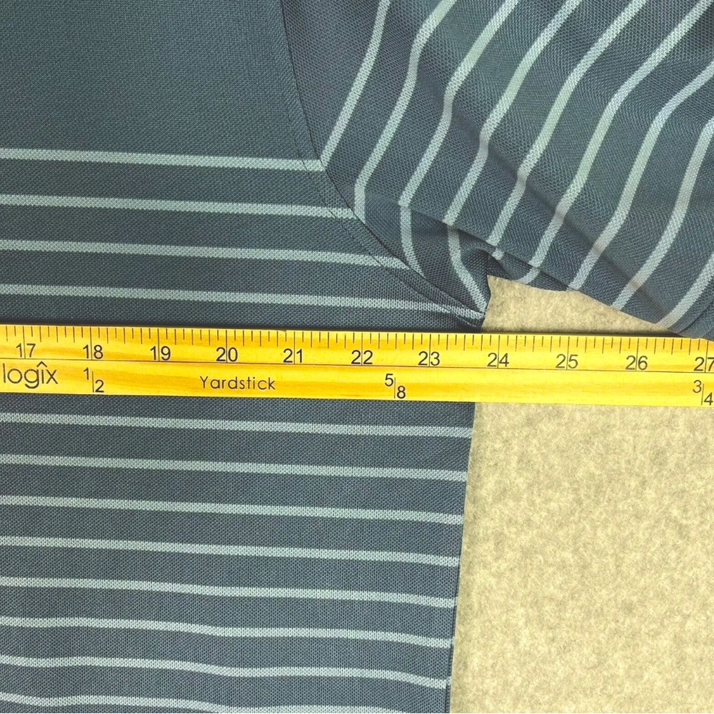 FootJoy FJ Shirt Mens Large Golf Polo Breton Stripe Short Sleeves Active Blue - Picture 13 of 13
